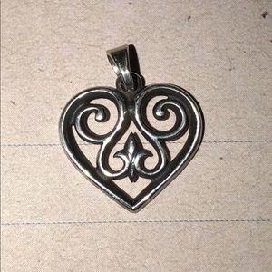 James Avery sterling silver French heart pendant